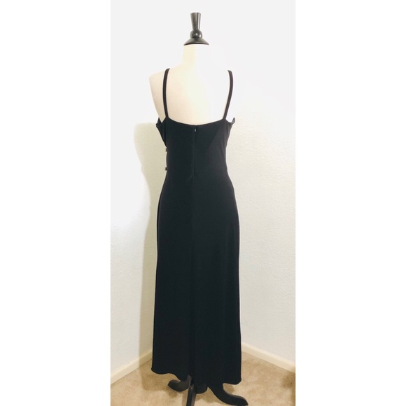 Onyx Nite Cocktail Midi High Low Faux Wrap Dres 6 - Picture 4 of 8